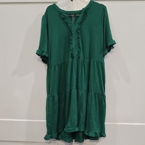 Elegant Green Ruffle Dress